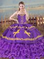Low Price Purple Quinceanera Dresses Sweetheart Sleeveless Lace Up