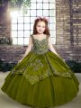 Sleeveless Lace Up Floor Length Beading and Embroidery Pageant Dress Wholesale