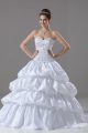 Taffeta Sleeveless Bridal Gown Brush Train and Embroidery and Pick Ups