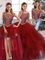 High Class Sleeveless Beading and Ruffles Zipper Sweet 16 Quinceanera Dress