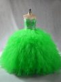 Custom Made Quince Ball Gowns Sweet 16 and Quinceanera with Beading and Ruffles Sweetheart Sleeveless Lace Up