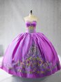 Lilac Quinceanera Gown Sweetheart Sleeveless Lace Up