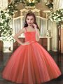 Floor Length Ball Gowns Sleeveless Rust Red Pageant Dress for Girls Lace Up