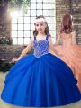 Straps Sleeveless Tulle Child Pageant Dress Beading Lace Up