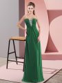 Beautiful Floor Length Zipper Military Ball Gown Green for Prom and Party with Beading