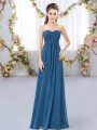 Sweetheart Sleeveless Zipper Quinceanera Court of Honor Dress Teal Chiffon