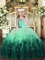 Elegant Floor Length Multi-color Little Girl Pageant Gowns Scoop Sleeveless Backless
