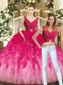 Multi-color Quinceanera Gown Sweet 16 and Quinceanera with Ruching V-neck Sleeveless Lace Up