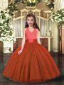 Sleeveless Lace Up Floor Length Ruching Kids Pageant Dress