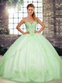 Sleeveless Lace Up Floor Length Beading and Embroidery Sweet 16 Dress