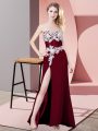 Sleeveless Zipper Floor Length Lace and Appliques Prom Evening Gown