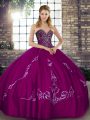 Glorious Sleeveless Beading and Embroidery Lace Up Vestidos de Quinceanera