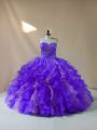 Floor Length Lace Up Sweet 16 Dress Multi-color for Sweet 16 and Quinceanera with Beading and Ruffles