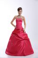Fantastic Ball Gowns Ball Gown Prom Dress Hot Pink Sweetheart Taffeta Sleeveless Floor Length Lace Up