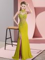 Floor Length Column/Sheath Sleeveless Green Evening Dress Backless