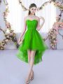 Green Tulle Lace Up Sweetheart Sleeveless High Low Damas Dress Lace