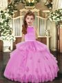 Customized Lilac Sleeveless Tulle Backless Pageant Gowns for Party and Sweet 16 and Wedding Party