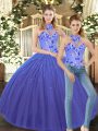 Sleeveless Embroidery Lace Up Vestidos de Quinceanera