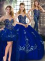 Beautiful Tulle Sleeveless Floor Length Quince Ball Gowns and Beading and Embroidery