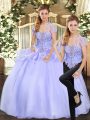 Sleeveless Beading and Appliques Lace Up Vestidos de Quinceanera