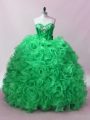 Green Quinceanera Gown Sweet 16 and Quinceanera with Sequins Sweetheart Sleeveless Lace Up