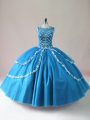 Unique Scoop Sleeveless Tulle Quinceanera Dresses Beading and Appliques Lace Up