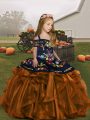 Floor Length Ball Gowns Sleeveless Brown Little Girls Pageant Dress Wholesale Lace Up
