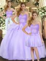 Latest Organza Sleeveless Floor Length Sweet 16 Dress and Beading