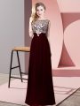 Modest Burgundy Scoop Backless Beading Mother Of The Bride Dress Sleeveless