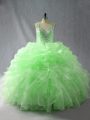Ball Gowns Quinceanera Dress Straps Organza Sleeveless Floor Length Zipper
