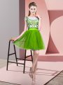 Comfortable Mini Length Quinceanera Court of Honor Dress Bateau Sleeveless Zipper
