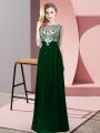 Popular Green Sleeveless Floor Length Beading Backless Mother Of The Bride Dress