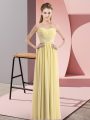 Yellow Dress for Prom Prom and Party with Beading Sweetheart Sleeveless Zipper