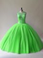 Ball Gowns Vestidos de Quinceanera Scoop Tulle Sleeveless Floor Length Lace Up