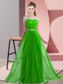 Colorful Green Lace Up Damas Dress Beading Sleeveless Floor Length