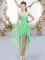 Sexy Sleeveless Lace Up High Low Beading Court Dresses for Sweet 16