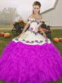 Adorable Ball Gowns Quinceanera Dress Purple Off The Shoulder Organza Sleeveless Floor Length Lace Up