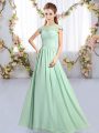 Customized Apple Green Scoop Neckline Lace Bridesmaid Dresses Cap Sleeves Clasp Handle