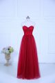 Amazing Wine Red Dama Dress for Quinceanera Wedding Party with Ruching Sweetheart Sleeveless Zipper