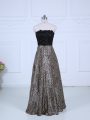 Multi-color Printed Zipper Prom Dress Long Sleeves Floor Length Lace
