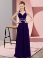 Cheap Purple Sleeveless Chiffon Backless Prom Party Dress for Prom and Party