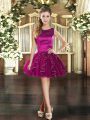 High Quality Mini Length Ball Gowns Sleeveless Fuchsia Military Ball Dresses For Women Lace Up