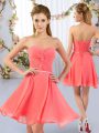 New Style Sweetheart Sleeveless Chiffon Dama Dress for Quinceanera Ruching Lace Up