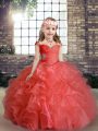 Custom Designed Sleeveless Beading Lace Up Kids Pageant Dress