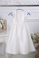 Fabulous White Empire Ruching Toddler Flower Girl Dress Zipper Satin Sleeveless Tea Length