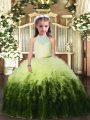 High-neck Sleeveless Backless Kids Formal Wear Multi-color Tulle
