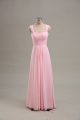 Extravagant Baby Pink Sleeveless Chiffon Zipper Party Dress for Girls for Prom and Party and Military Ball