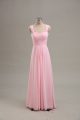 Extravagant Baby Pink Sleeveless Chiffon Zipper Party Dress for Girls for Prom and Party and Military Ball