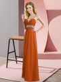 Glamorous Rust Red Sleeveless Chiffon Criss Cross Casual Dresses for Prom and Party