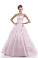 Discount Pink Organza Lace Up Quinceanera Gown Sleeveless Floor Length Beading